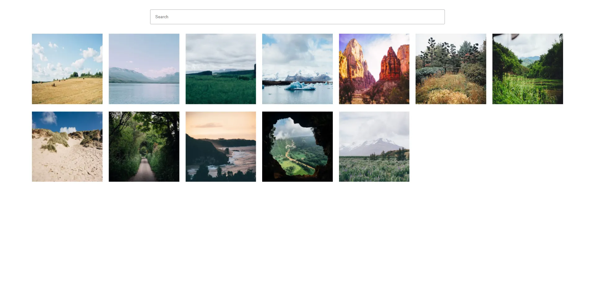 screenshot of the interactive photo gallery
