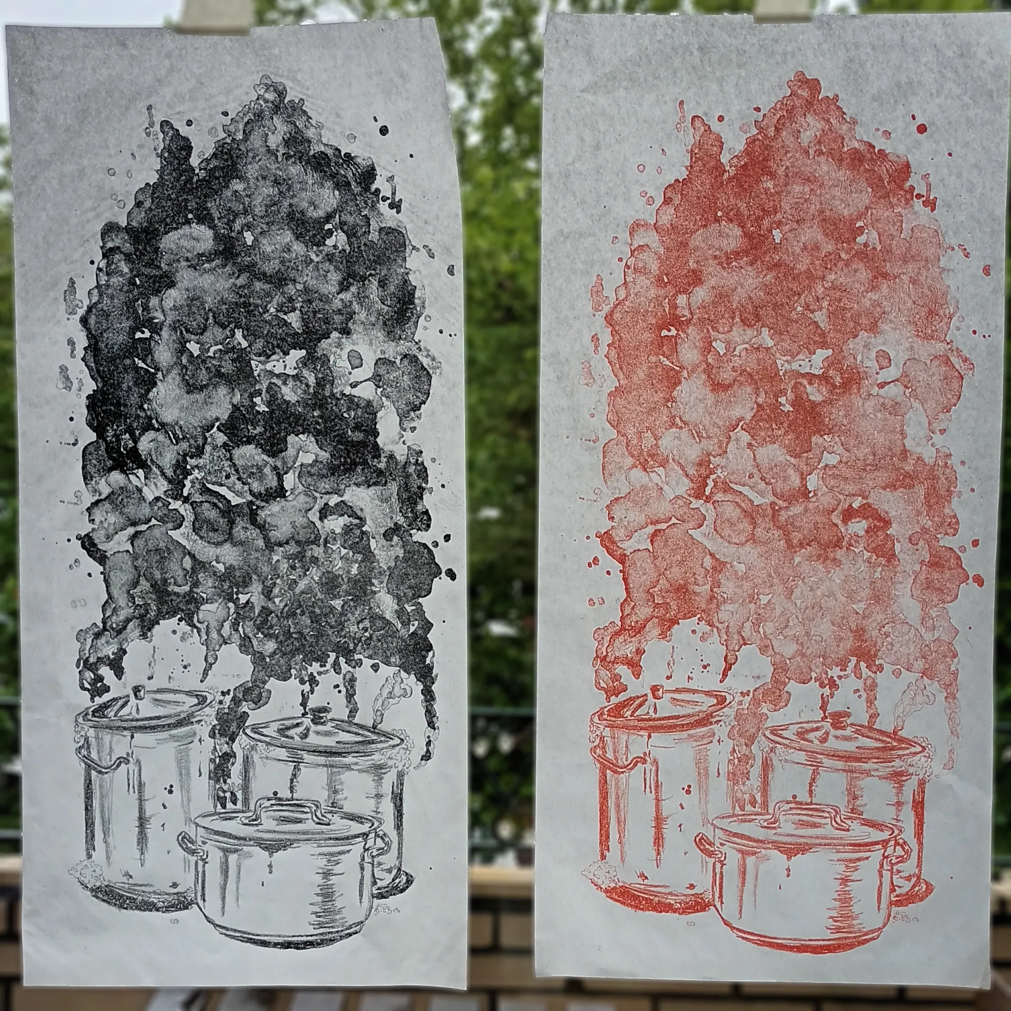 Lithographie pots